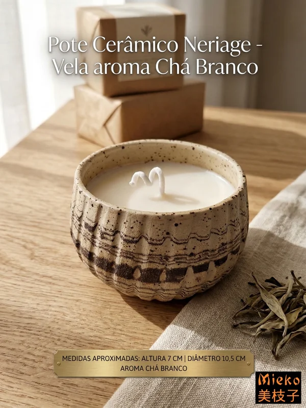 R$ 70 (PIX) R$ 80 (CARTÃO) Pote CerâMico Neriage Vela